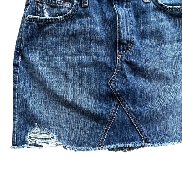 JOE’S JEANS | DISTRESSED CUTOFF HIGH WAIST DENIM MINI SKIRT | SIZE: 26 - Picture 3 of 10